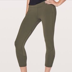 Lululemon Pace Rival Crop *22" Dark Olive
